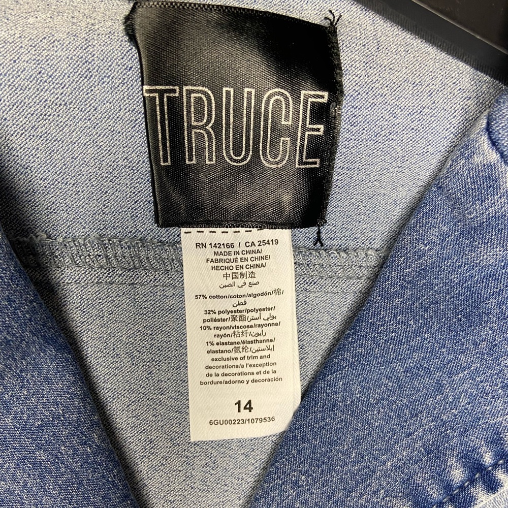 Truce Kids' Long Sleeve Snap Front Denim Dress 14 New With Imperfection - Picture 4 of 6